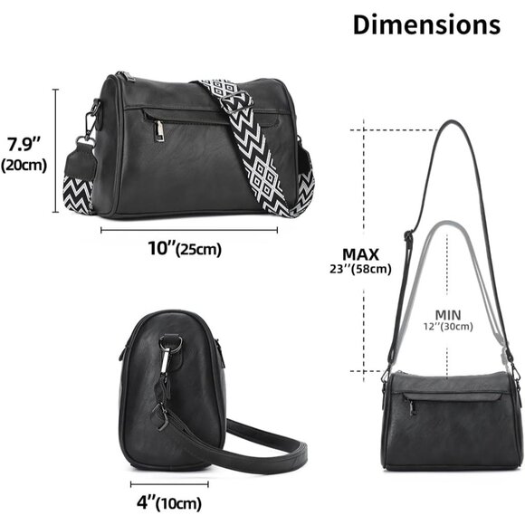 Crossbody Purse Women PU Leather Small Organizer Multiple Pockets - Picture 4 of 6